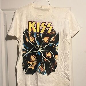 Kiss T-Shirt 1987 I Went Crazy with KISS concert - off White/ Multicolor Graphic